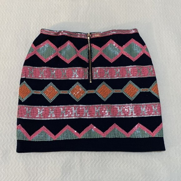 Francescas Blue Rain Sequin Mini Skirt Disco Womens Small Zip Party Club Baddie - Picture 5 of 9